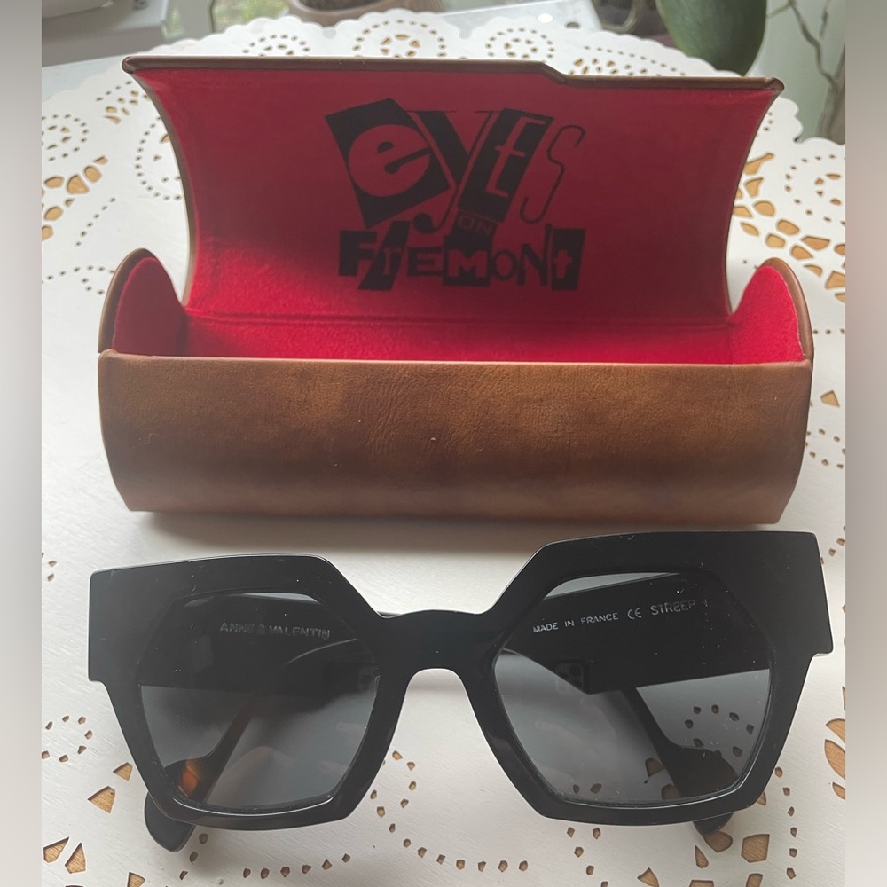 Anne et Valentine Black Sunglasses "Streep" Made in France Luxury Eyewear - Picture 7 of 17